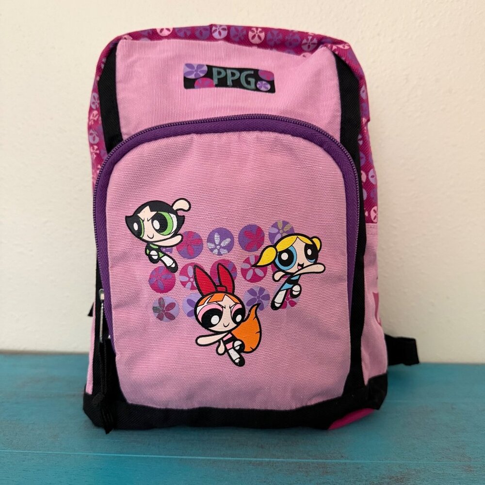 Vintage 2001 Y2K Powerpuff Girls Pink Mini Backpack Cartoon Network